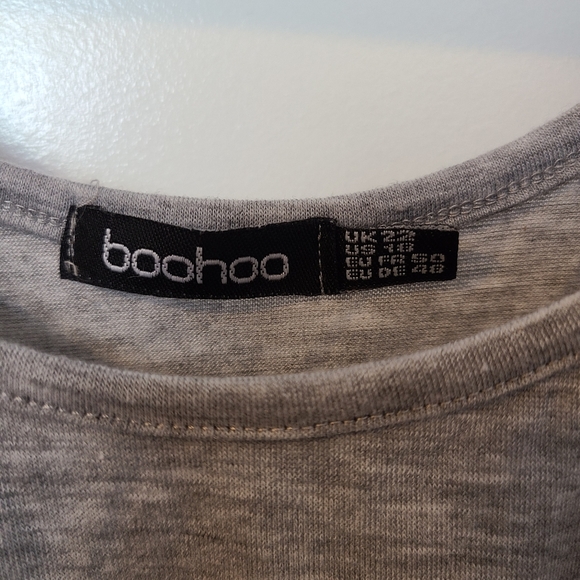 ♦️$5 ADD ON / Boohoo Grey Scoop Neck Tank Top Size US 18 - Picture 2 of 5